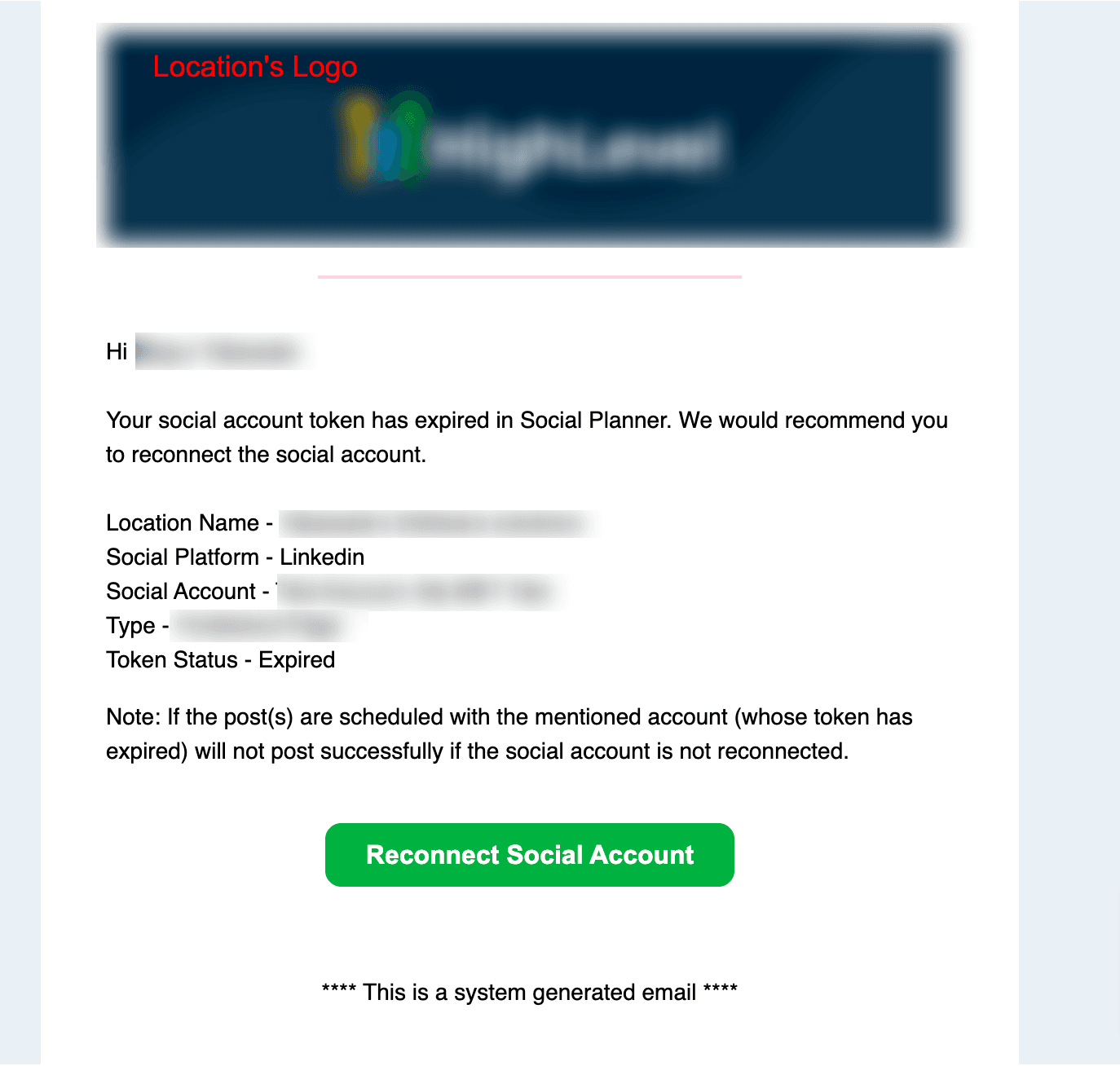 Pantalla de configuración para deshabilitar emails automáticos del calendario