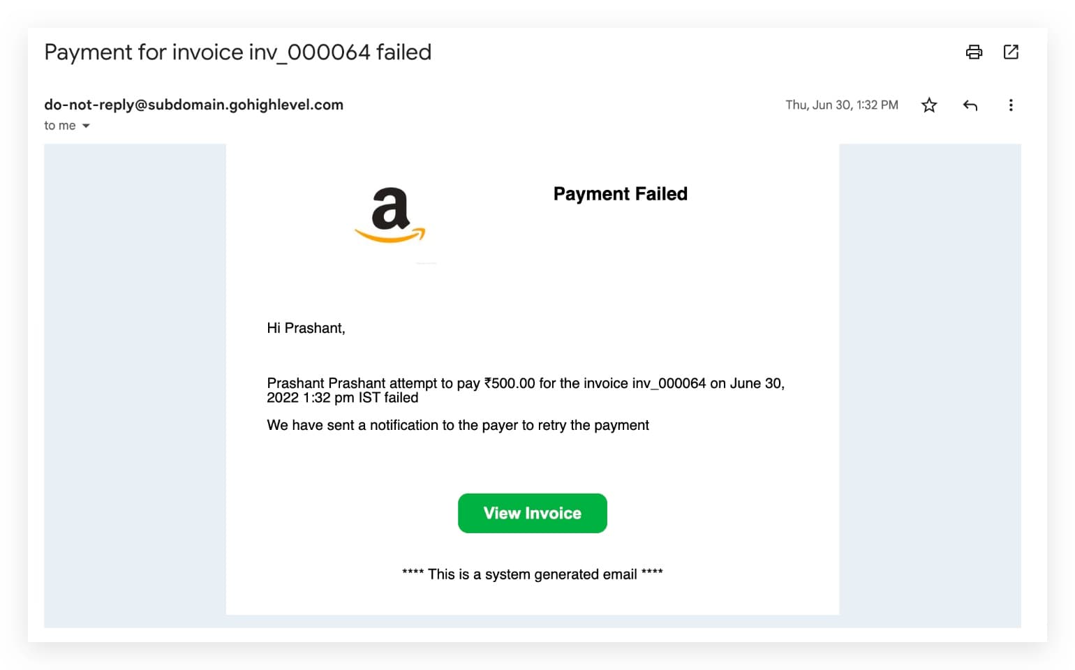 Detalle del email de nueva reseña con el contenido de la reseña del cliente