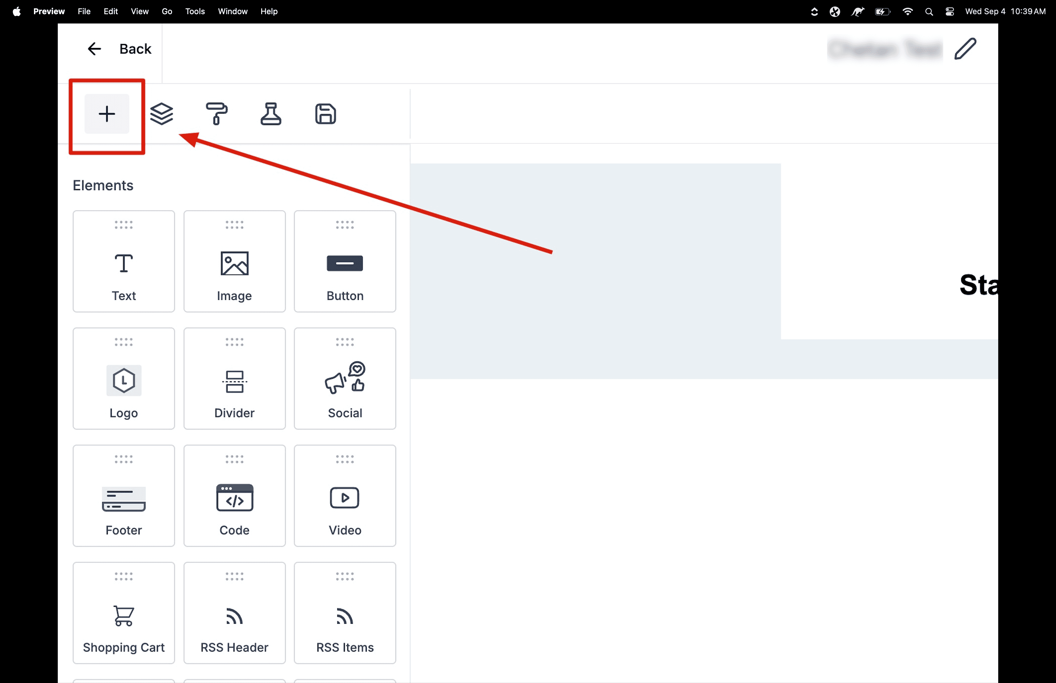 Panel Agregar elementos