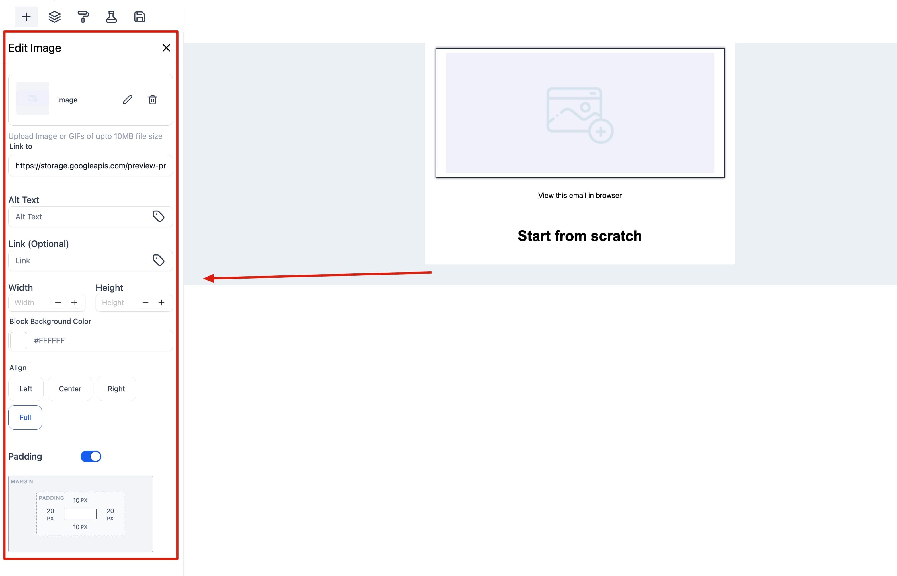 Elemento imagen en el constructor