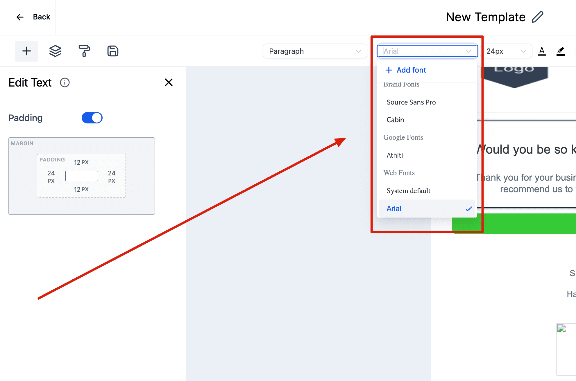 Selección de fuente