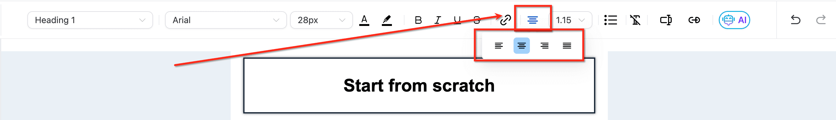 Alineación de texto