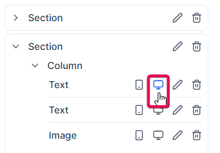 Visibilidad en escritorio