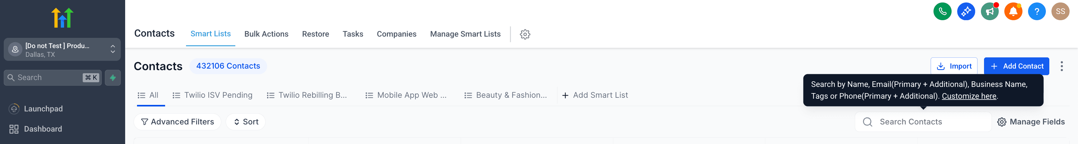 Cómo verificar si un contacto está asignado — búsqueda en Smart Lists