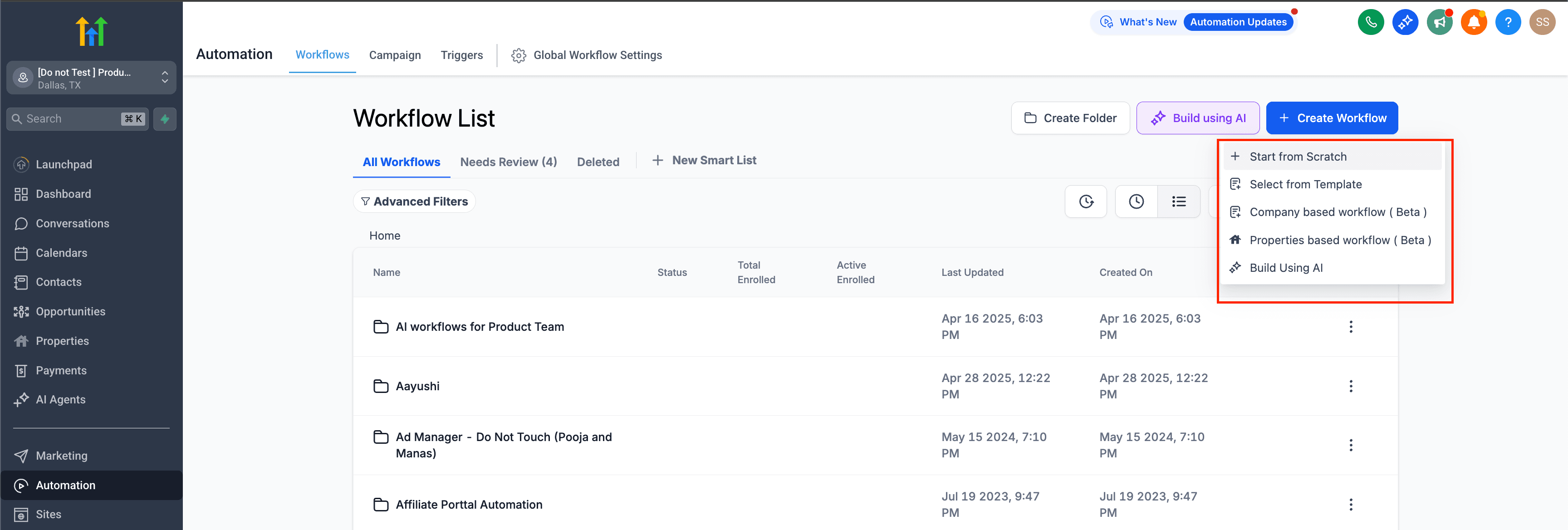 Ajustes del workflow — campo de nombre del remitente