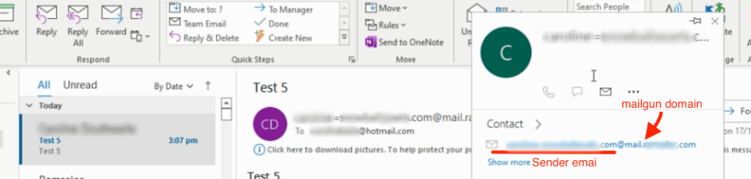 Pregunta frecuente — por qué Outlook muestra información adicional del remitente
